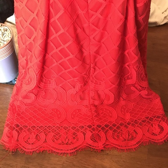 Red Lace Halter Dress - Picture 2 of 4